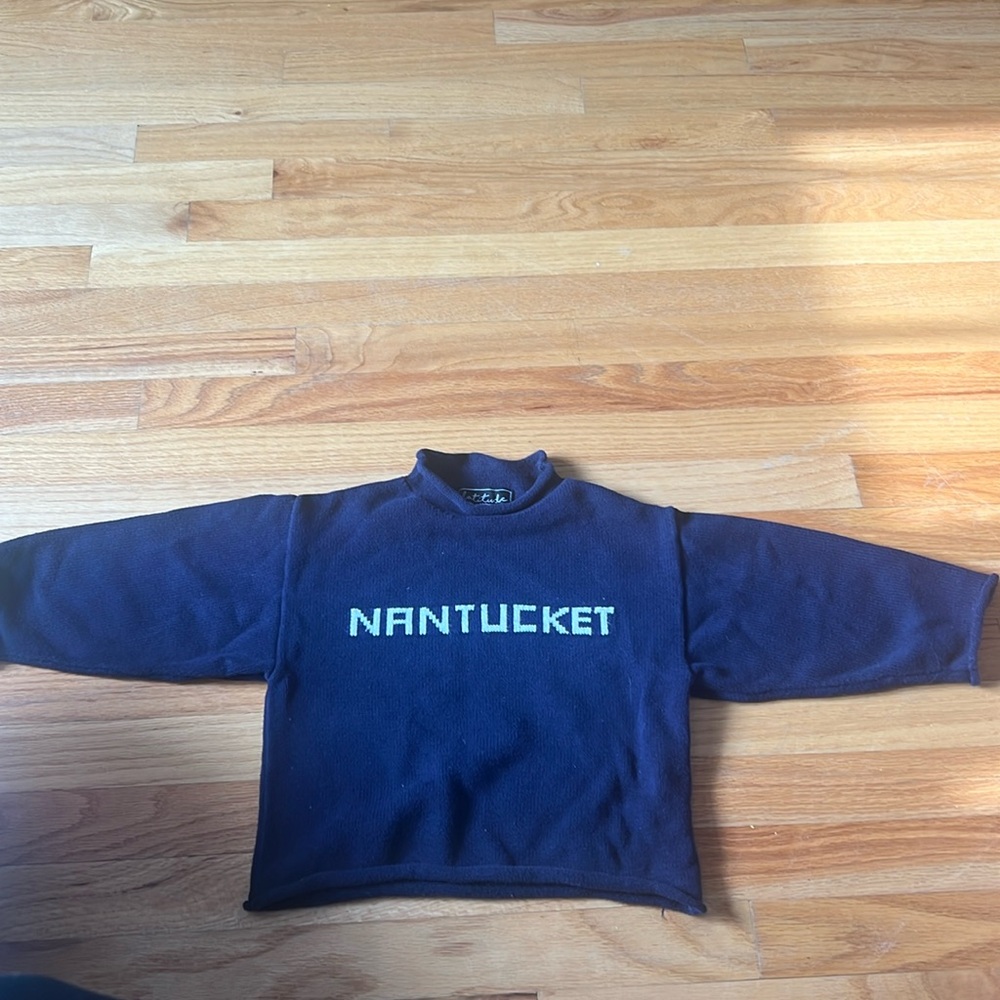Kids blue knit Nantucket sweater